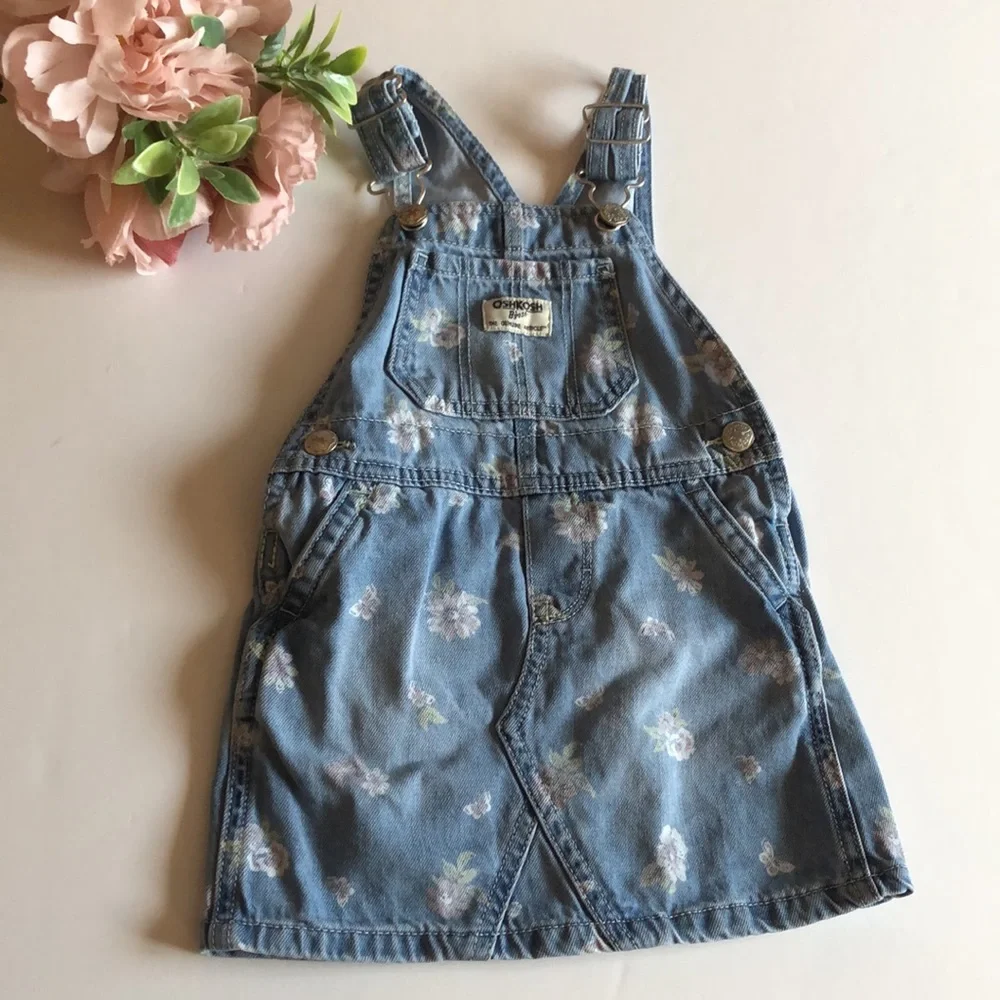 Oshkosh Floral Shortail Dress 2T Floral overall dress jumper 2T Oshkosh